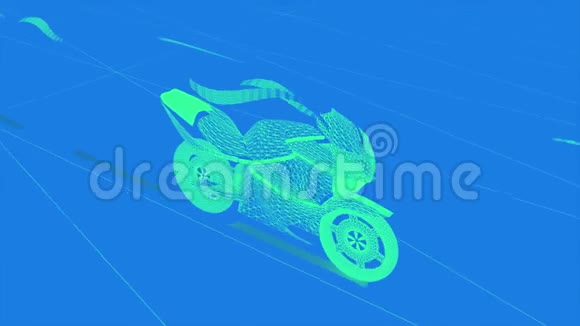 汽车摩托车霓虹灯动画三维渲染视频的预览图