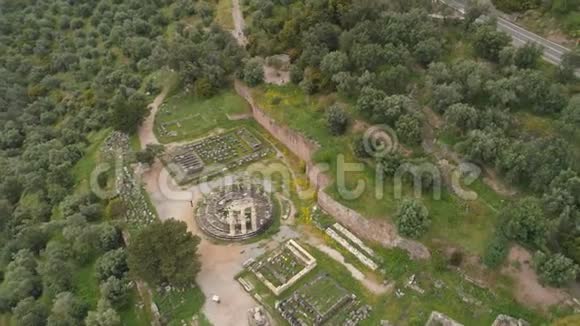古德尔斐考古遗址阿波罗神庙和甲骨文遗址希腊视频的预览图