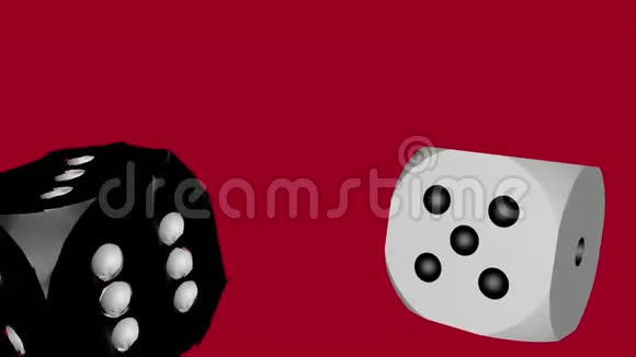 黑色软白色固体骰子相撞视频的预览图