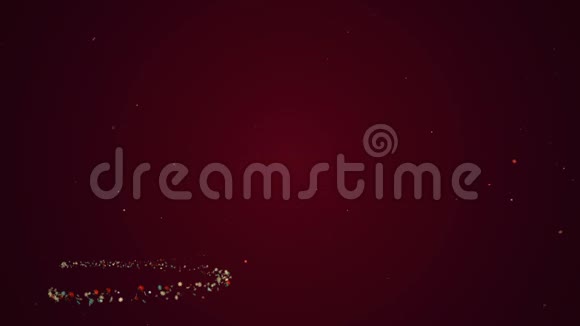 圣诞树3D在红色背景上渲染视频的预览图