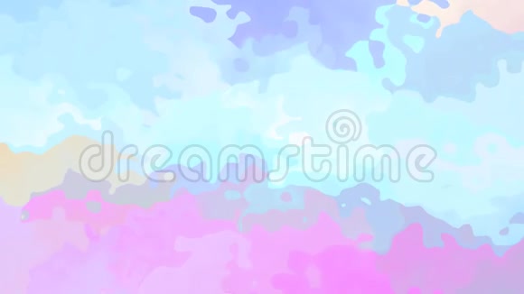 动画彩色背景无缝环视频水彩效果浅全息蓝色粉红色米黄色和紫罗兰色视频的预览图