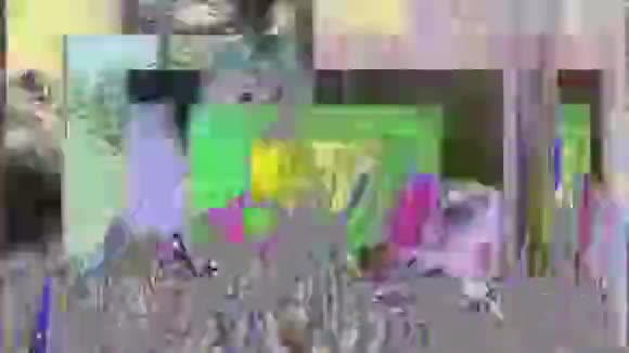 抽象复古科幻时尚彩虹图案背景视频的预览图