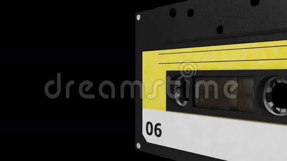 无缝VJ循环黑色和黄色复古盒式磁带视频的预览图