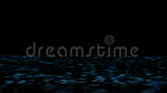 抽象蓝海波浪动画波纹暗背景视频的预览图