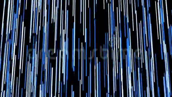 抽象蓝雨无缝环三维动画在黑色背景视频的预览图