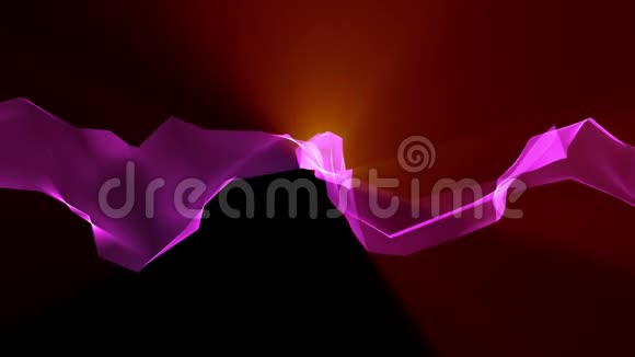 数字多边形软丝带柔和的光线紫色的抽象背景新的动态技术艺术视频的预览图