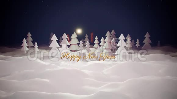 3D神奇的圣诞故事漫画上面有华丽闪亮的碑文冬林中有雪堆视频的预览图