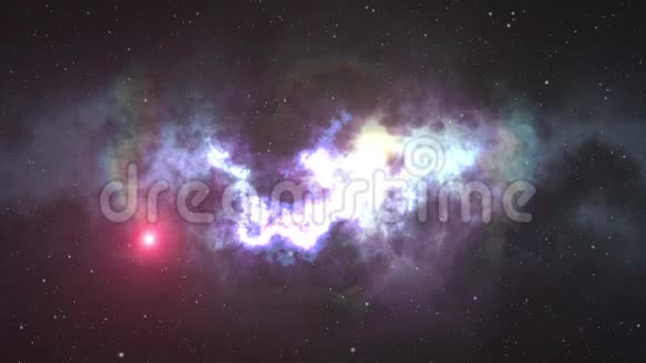 充满恒星星云和星系的宇宙动作银河系无缝环动画视频的预览图