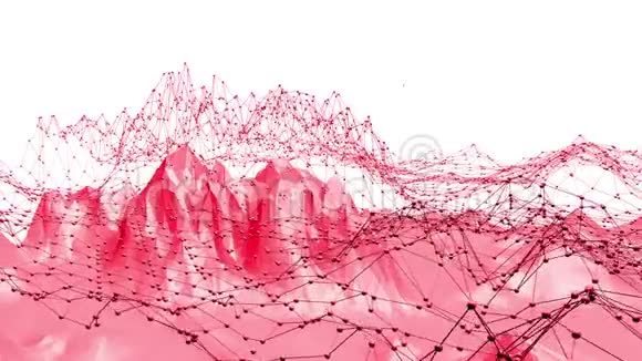 玫瑰色或粉红色低聚振荡表面作为元素运动图形红色多边形几何振动环境或视频的预览图
