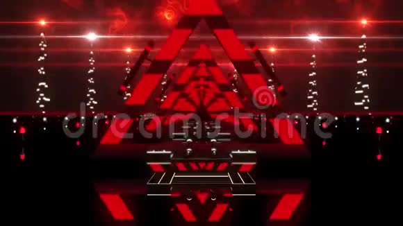 3D红色抽象三角隧道VJ环路背景视频的预览图