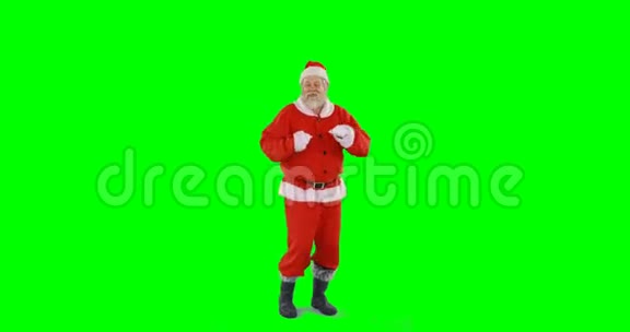 圣诞老人在绿色背景下跳舞视频的预览图