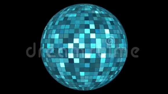 闪烁的高科技壁球旋转地球蓝色空间阿尔法马特循环4K视频的预览图