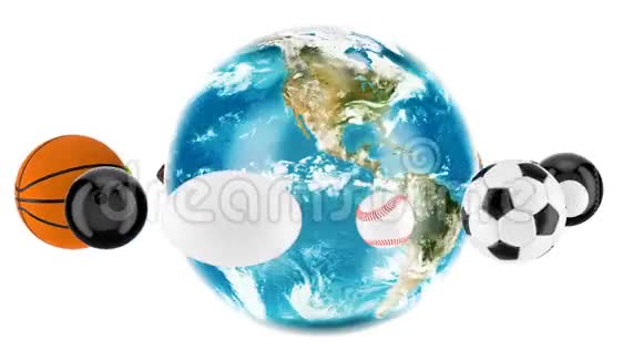 地球地球与运动球围绕动画概念三维渲染视频的预览图