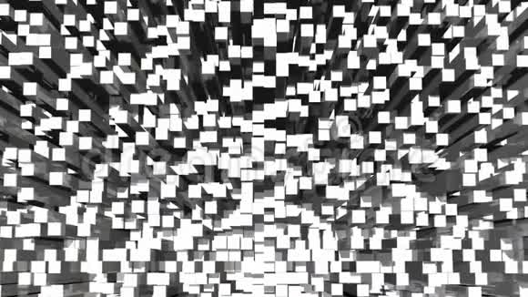 动画循环单色抽象背景与矩形反射块视频的预览图