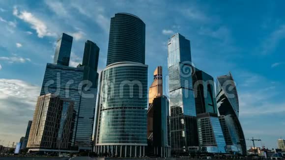 莫斯科国际商务中心所谓的莫斯科城市摩天大楼由商业住宅和生活方式组成视频的预览图