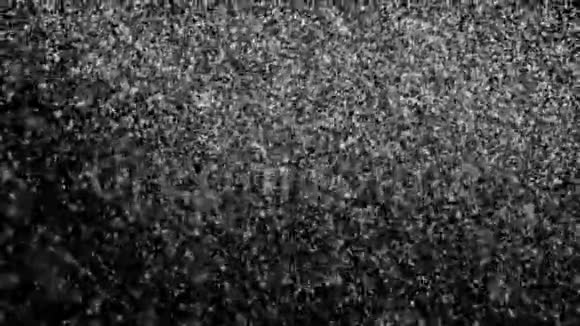 降雪背景是否孤立在黑色卢马冰上雪落的无缝环形背景32岁视频的预览图