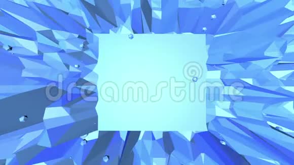 蓝色低聚塑料表面作为控制场蓝色多边形几何塑料环境或脉动背景视频的预览图