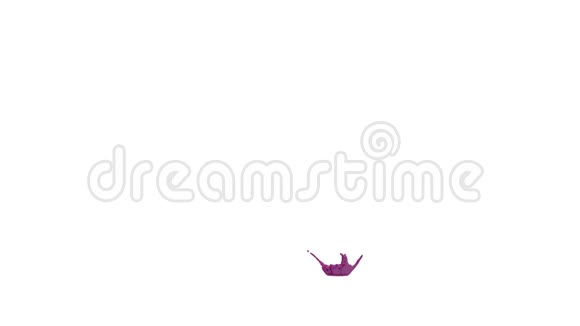 紫色油漆飞溅在空气中拍摄慢运动与阿尔法通道使用阿尔法面具卢玛哑光彩色液体飞舞视频的预览图