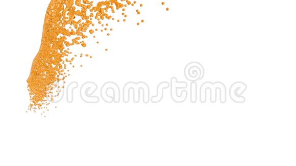 墙的甜橙液体为背景慢镜头拍摄阿尔法通道包括为卢马哑光第7条视频的预览图