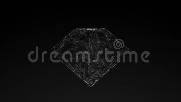 在黑色背景上旋转钻石3d符号4k视频视频的预览图