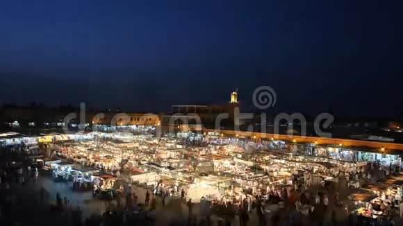 JemaelFnaa广场夜间营业市场设在马拉喀什视频的预览图