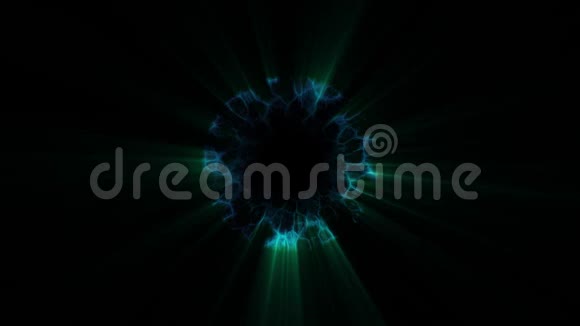 飞行通过绿色蓝色霓虹灯超空间照明数字隧道运动图形覆盖动画背景循环视频的预览图