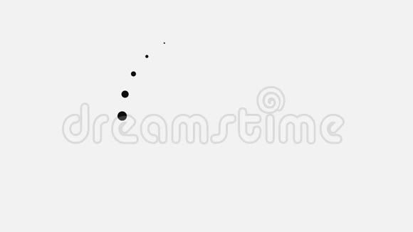 抽象动画的大和小的黑色气泡移动在圆圈上的白色背景动画黑色和黑色视频的预览图