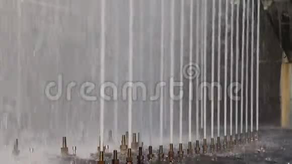 城市喷泉圣彼得堡市喷泉水流俄罗斯圣彼得堡视频的预览图