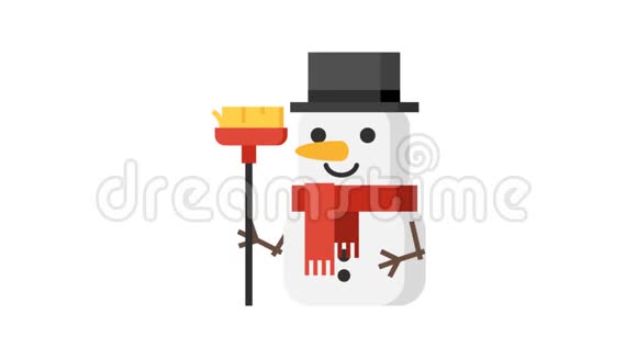 带有红领巾圣诞人物的雪人视频的预览图