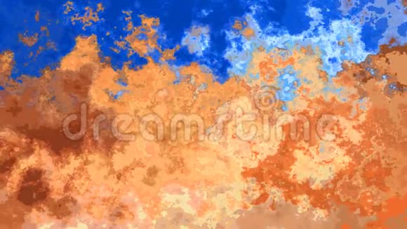 抽象动画彩色背景无缝循环视频天空蓝色米黄色沙滩颜色视频的预览图
