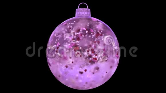 圣诞粉彩冰玻璃装饰雪彩花瓣阿尔法哑光环视频的预览图