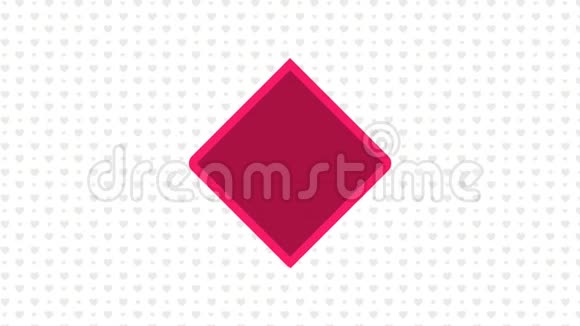 心形的粉红色气球上面有一个方形的标志上面有一条粉红色的丝带上面写着情人节快乐白色背景视频的预览图
