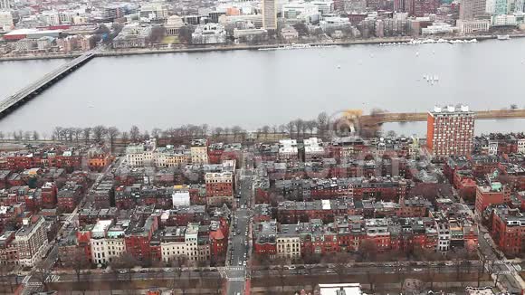 查尔斯河沿岸的马萨诸塞州波士顿市风景视频的预览图