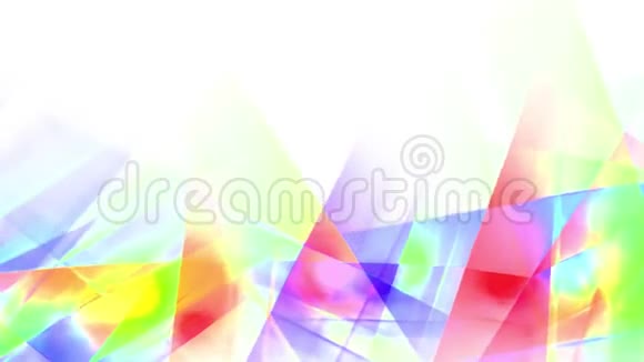 旋转的抽象水晶几何画彩虹无缝回环动画新品质艺术快乐视频的预览图