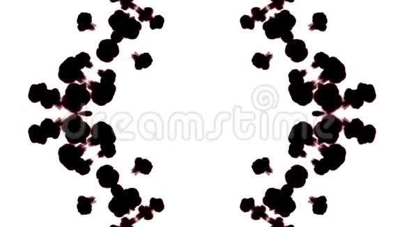 黑色墨水在白色背景上溶解在水中用Luma哑光计算机仿真的三维渲染影响视频的预览图