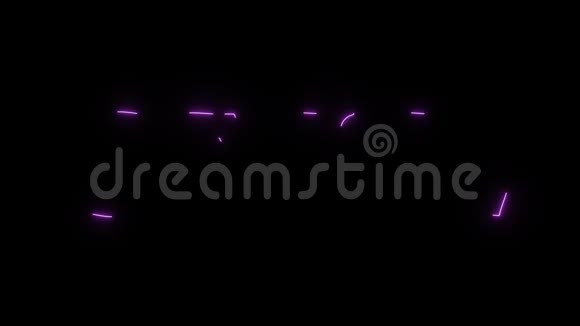 粉色激光霓虹灯SALY文字出现黑色背景动画新品质复古迪斯科舞蹈动作欢乐视频的预览图