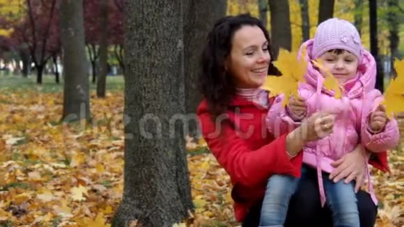 秋天公园里的家人视频的预览图