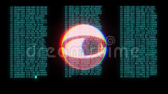 间谍黑客用加密的快速长时间滚动编程安全黑客代码数据流显示视频的预览图