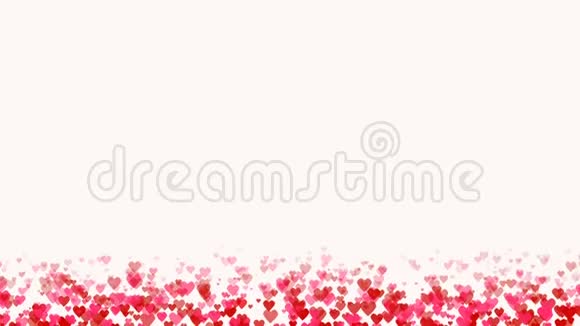 无缝环背景与粉红色和红色纸屑心情人节或母亲节视频的预览图