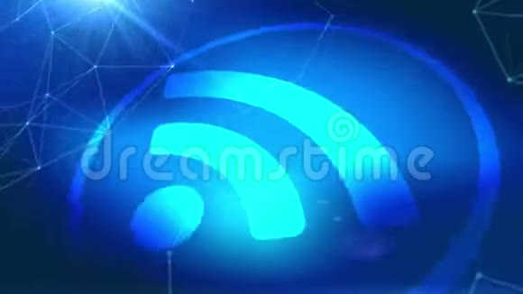 无线网络图标动画蓝数字元素背景技术视频的预览图