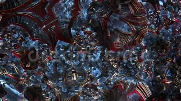 小金属物品三维分形的有序混沌混乱的抽象视频的预览图