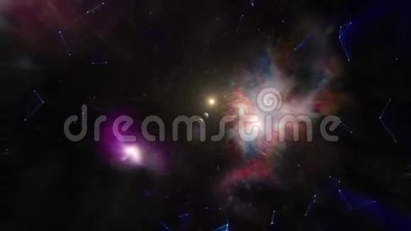 蓝色星迹中的翘曲或超空间运动摘要库存爆炸和扩张的移动者循环动画与视频的预览图