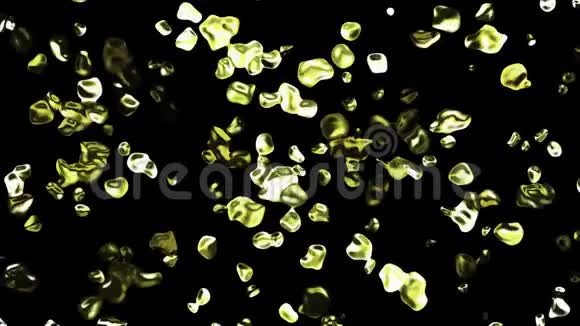 黄色金属水滴扩散空间数字动画背景新质量自然运动图形酷酷好视频的预览图