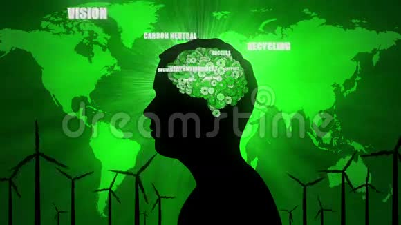 环境思考男性剪影和绿色问题视频的预览图