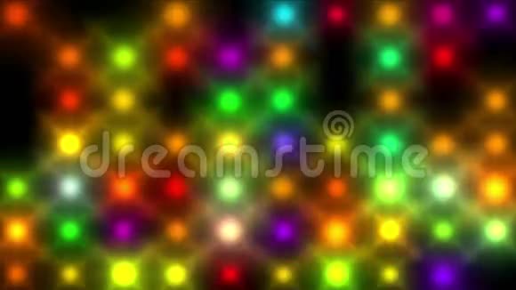 彩色霓虹灯点矩阵夜总会酒吧迪斯科LED灯在舞台背景视频的预览图