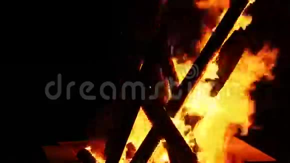 木材和煤火燃烧视频的预览图
