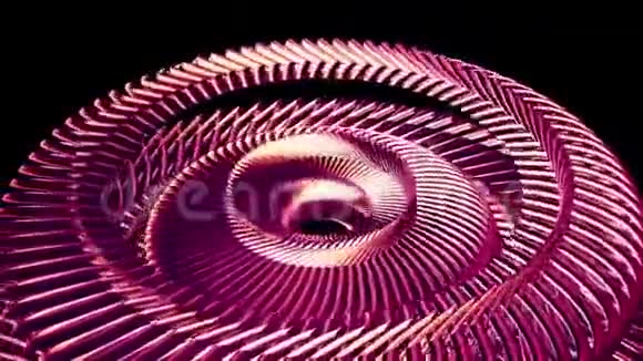 流体运动旋转红色金属链眼圈无缝环动画3运动图形背景新质量视频的预览图