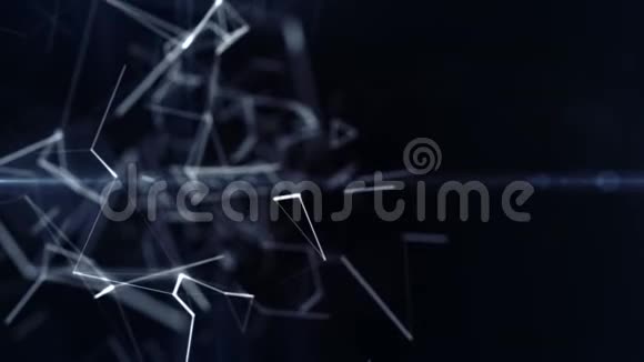 抽象几何背景蓝丛与移动线和点循环CG动画适合YouTube介绍或视频的预览图