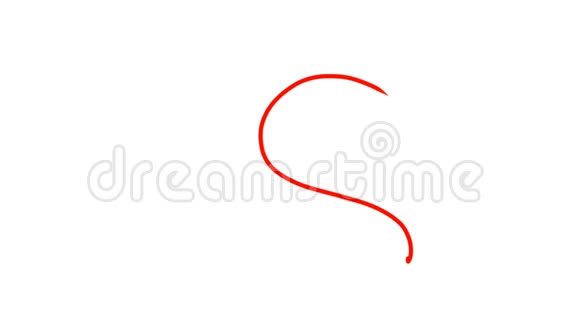 手写的红心出现在白色的背景上红色心形素描正在填充视频的预览图