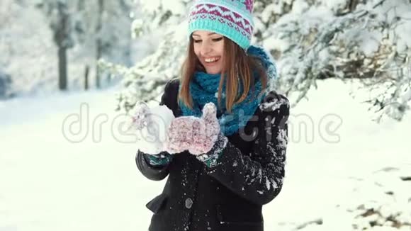 雪公园里的女孩视频的预览图